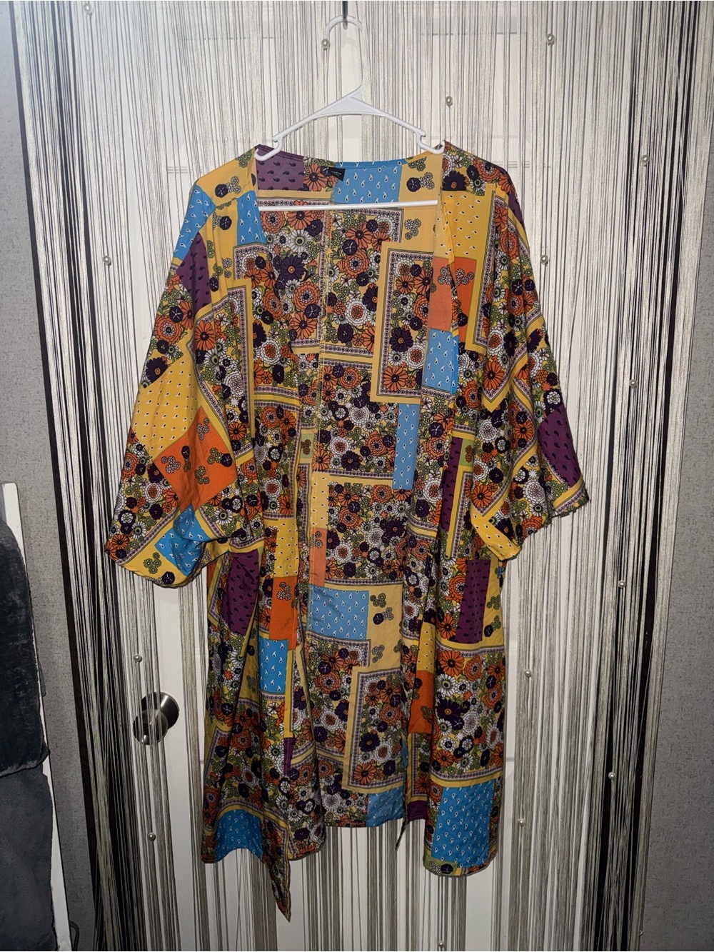3X Shein Curve 70s Inspired Patchwork Shawl Cover-Up